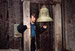 Igor and the old orthodox church bell in Fort Ross, Ca. 2001